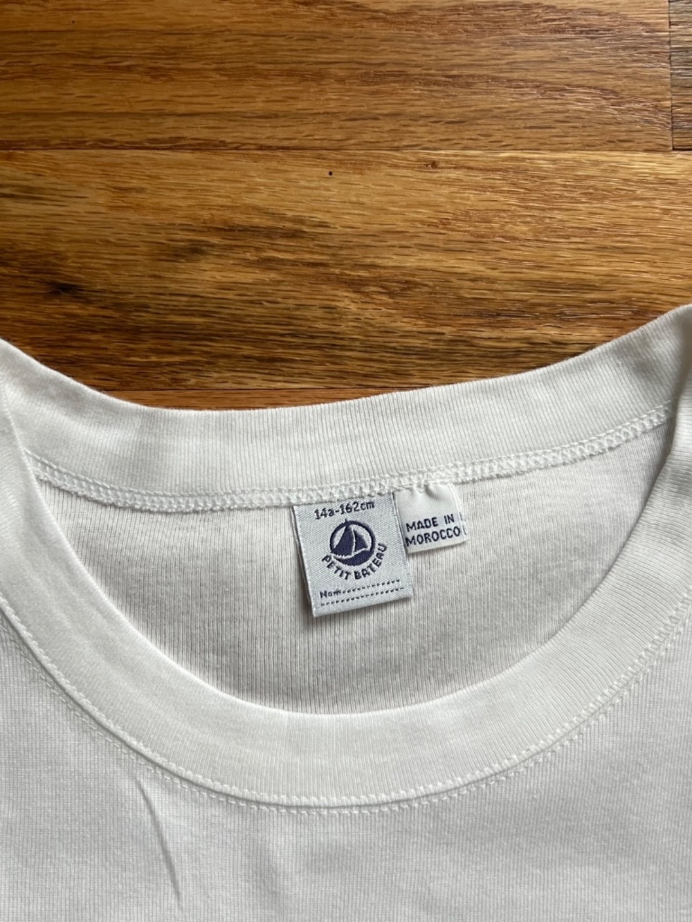 Petit Bateau white s/s 100% cotton tee shirt women’s size UK 14/XS - Picture 2 of 5